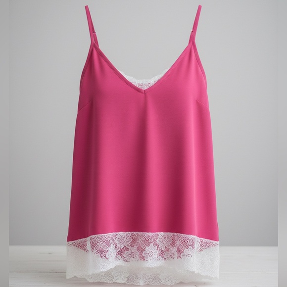 dELiA*s Tops - Women’s hot pink macrame tank top